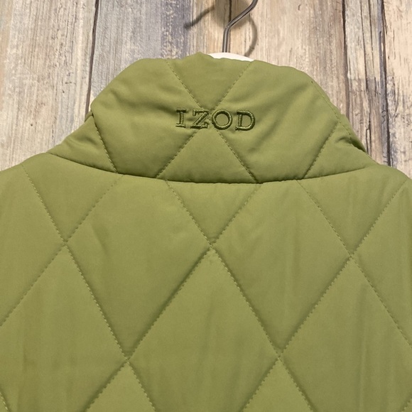 IZOD Women's Reversible Lime Green/White Quilted Puffer Vest | Large NWOT - Picture 6 of 13